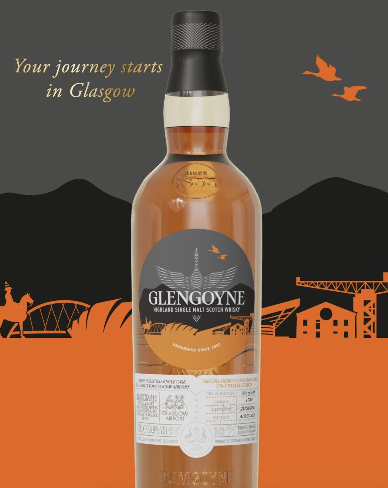 Glengoyne Single Cask No. 1789: a 12-year-old bourbon-cask exclusive only at Glasgow Airport